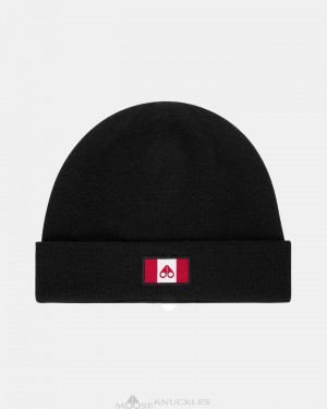 Chapeau Moose Knuckles Ferris Beanie Homme Noir | HGAIS-3917