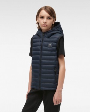 Gilet Moose Knuckles Air Down Vest Enfant Bleu Marine | BHNTF-7601