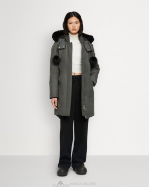 Parkas Moose Knuckles Original Stirling Parka Shearling Femme Noir | AJPHL-3290