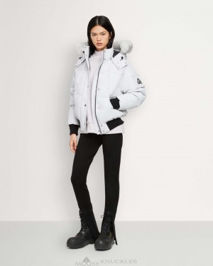 Veste Bombers Moose Knuckles Cloud Bomber Shearling Femme Nimbus Cloud / Natural Shearling | UJEXY-1683