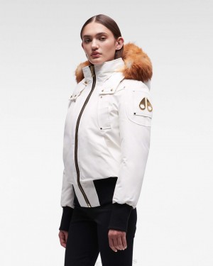 Veste Bombers Moose Knuckles Gold Debbie Bomber Fur Femme Doré | SLVKO-3026