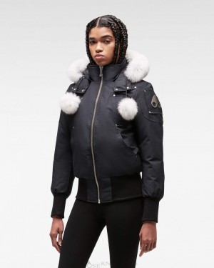 Veste Bombers Moose Knuckles Original Debbie Bomber Fur Femme Bleu Marine | LFGVM-4109