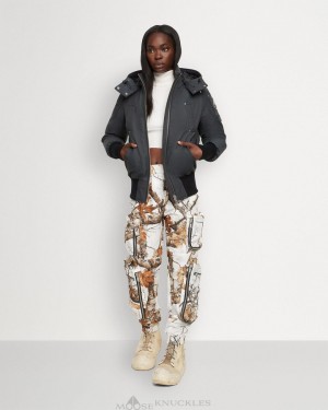 Veste Bombers Moose Knuckles Original Debbie Bomber Femme Granite | SXDEA-4158