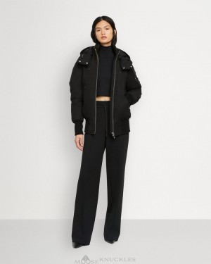 Veste Bombers Moose Knuckles Original Debbie Bomber Femme Noir | SPZGM-3609