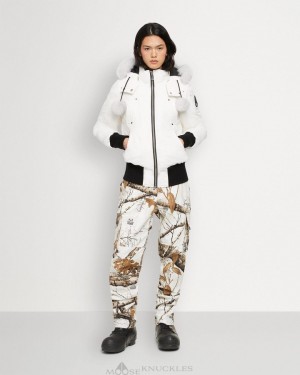 Veste Bombers Moose Knuckles Original Debbie Bomber Shearling Femme Milky Way / Natural Shearling | IZVCK-5178