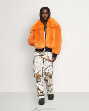 Veste Bombers Moose Knuckles Peach Tree Bomber Femme Orange | SMOIE-8513